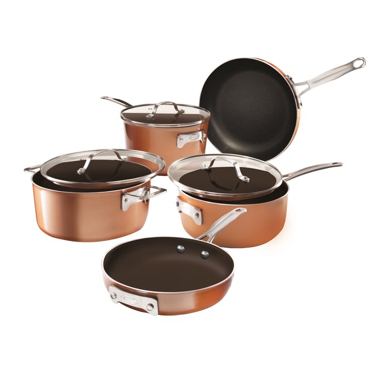 Details about   Gotham Steel Stackmaster 3 Piece Set Small Nonstick Space Saving Pans 