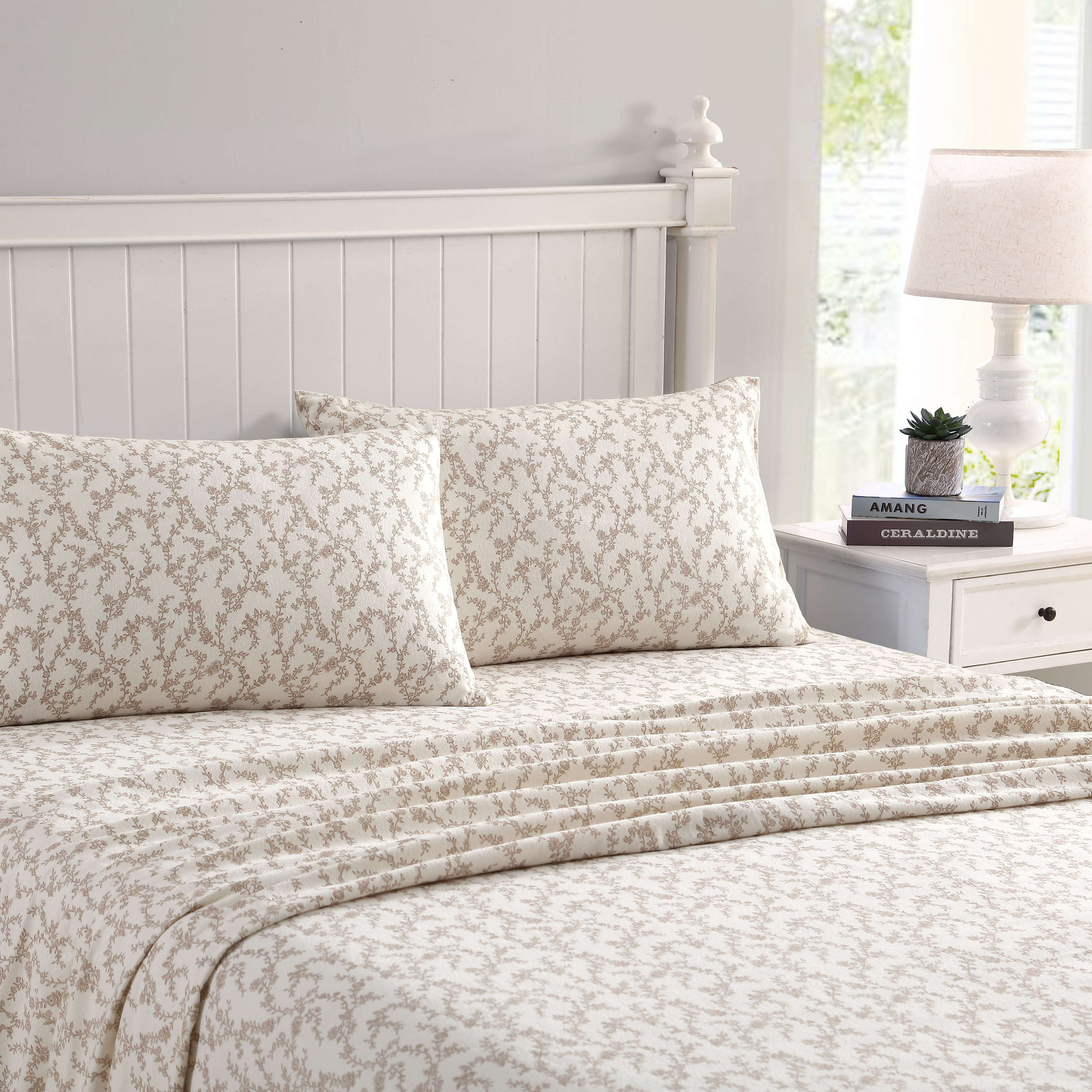 Laura Ashley Flannel Queen Sheet Set, Victoria Free Shipping