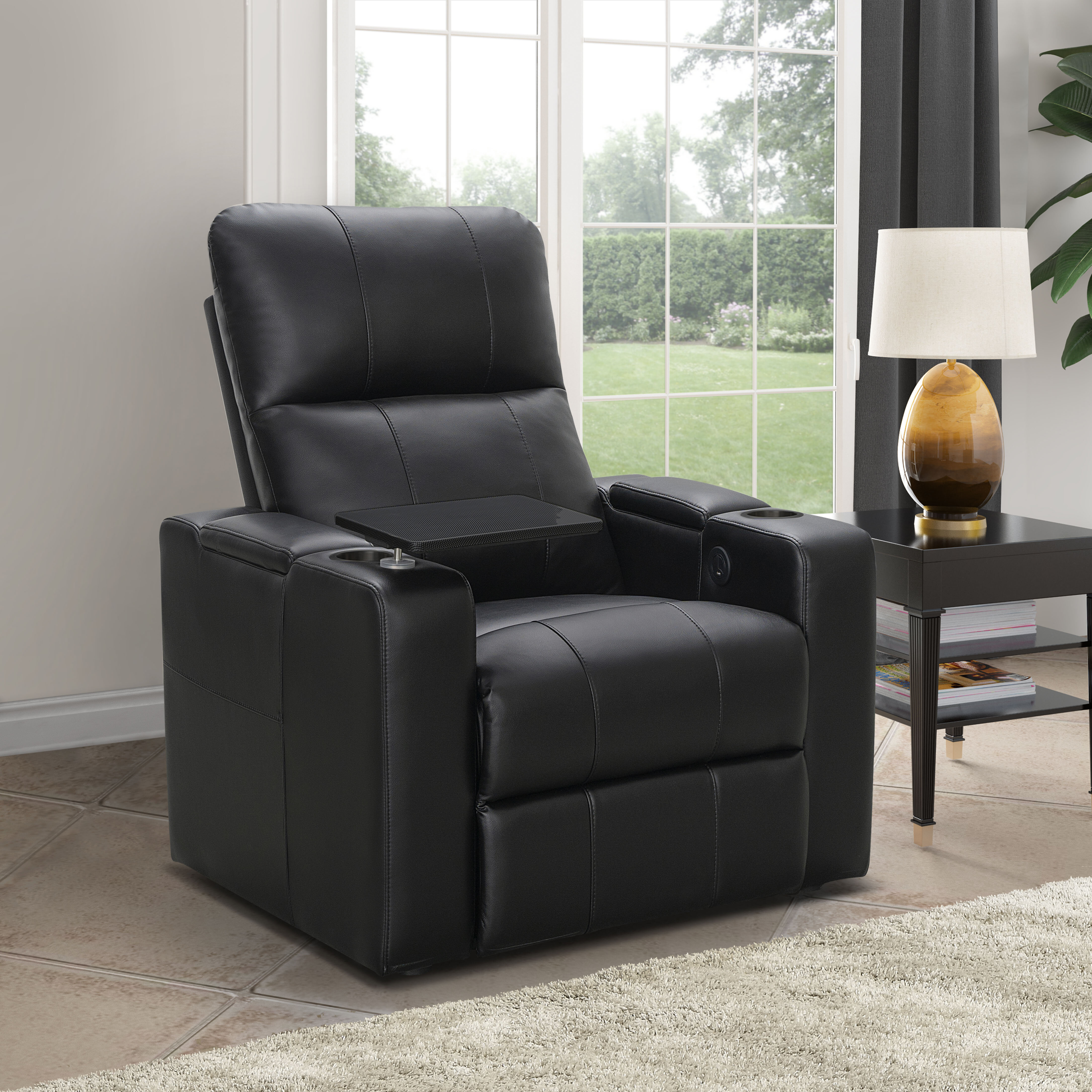 Vannatta 38.5” Wide Faux Leather Power Home Theater Recliner