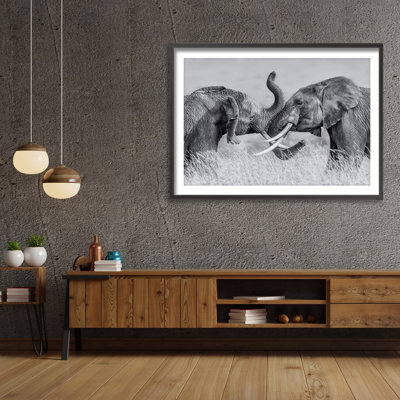 Elephant Tai Chi by Jun Zuo - Picture Frame Print on Wood