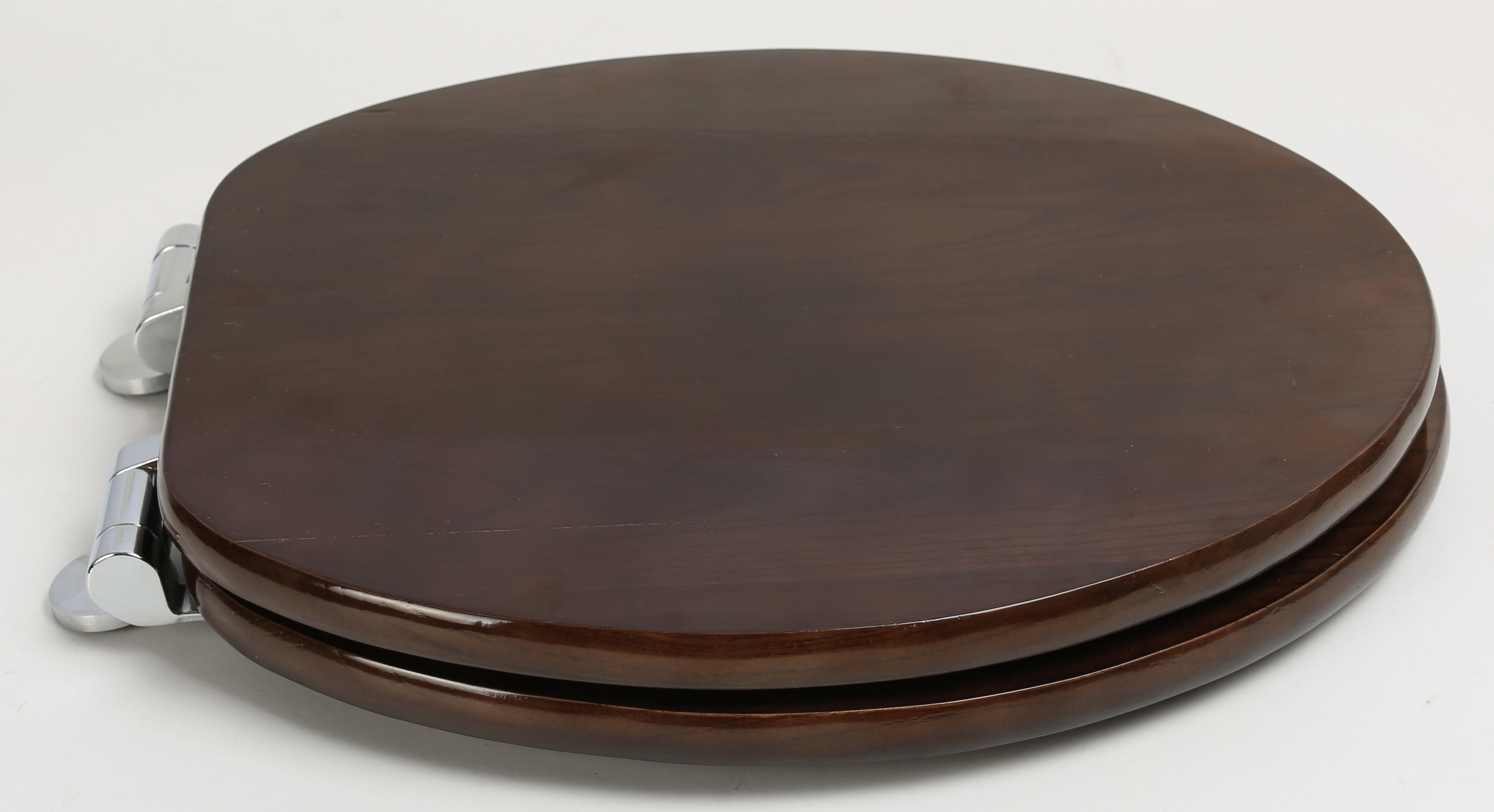 Bath Décor Contemporary Full Cover Solid Oak Wood Round Toilet Seat