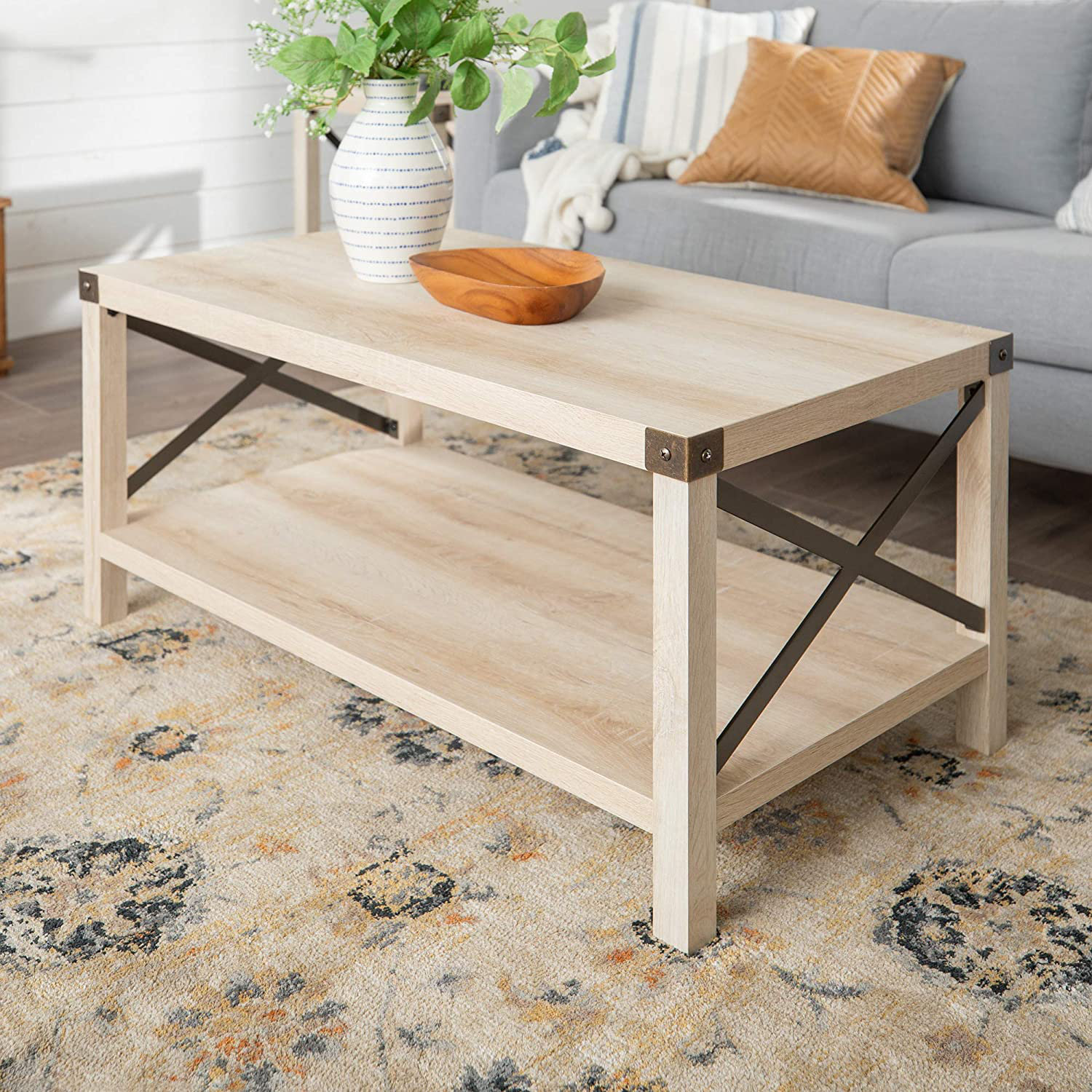 SMAGREHO Modern Farmhouse Metal X Coffee Table Wayfair