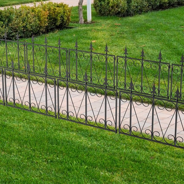 Garden Fence Wrought Iron Fence Folding Wire Patio Fencing Border Edging Barrier 