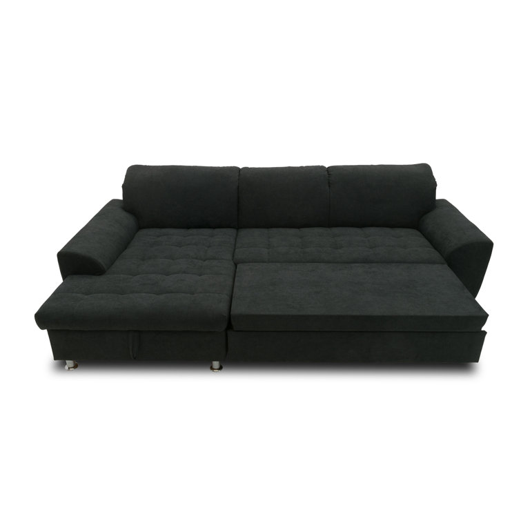Ecksofa REUVEN Schwarz - Schlaffunktion