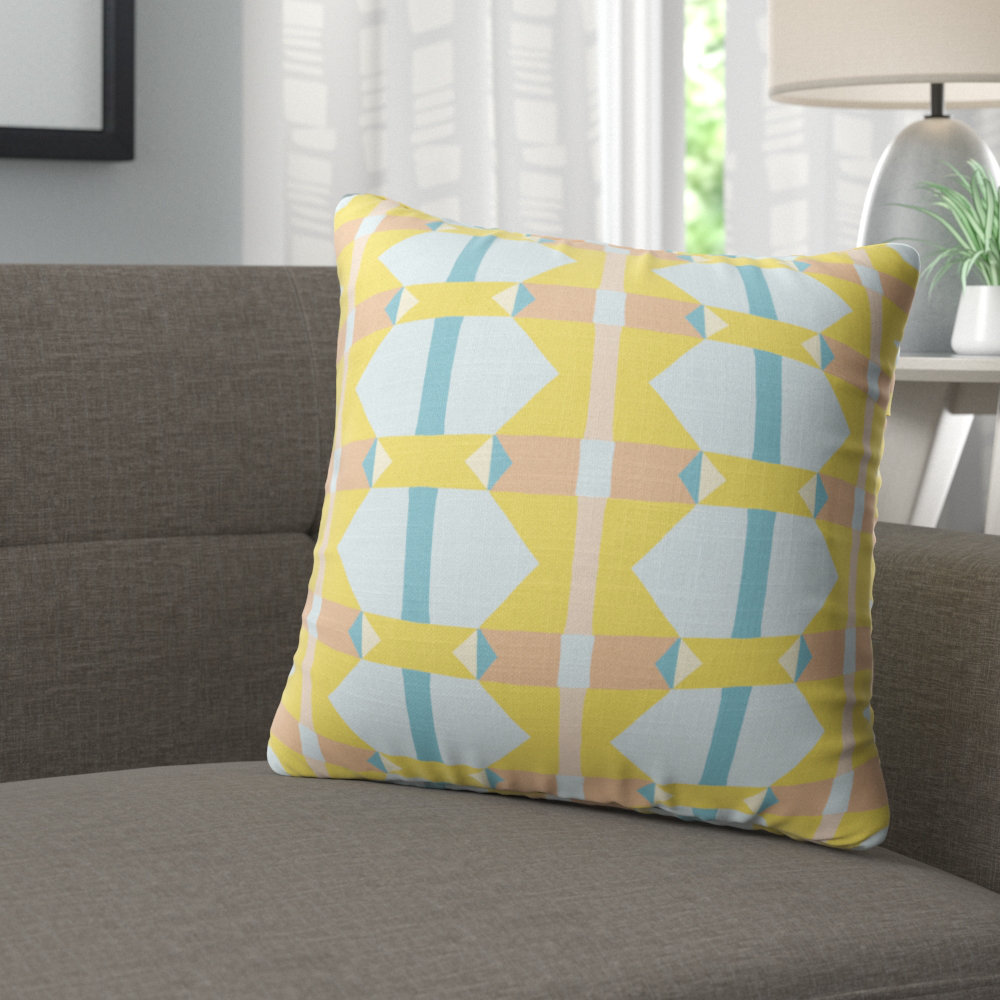 grey geo print cushions