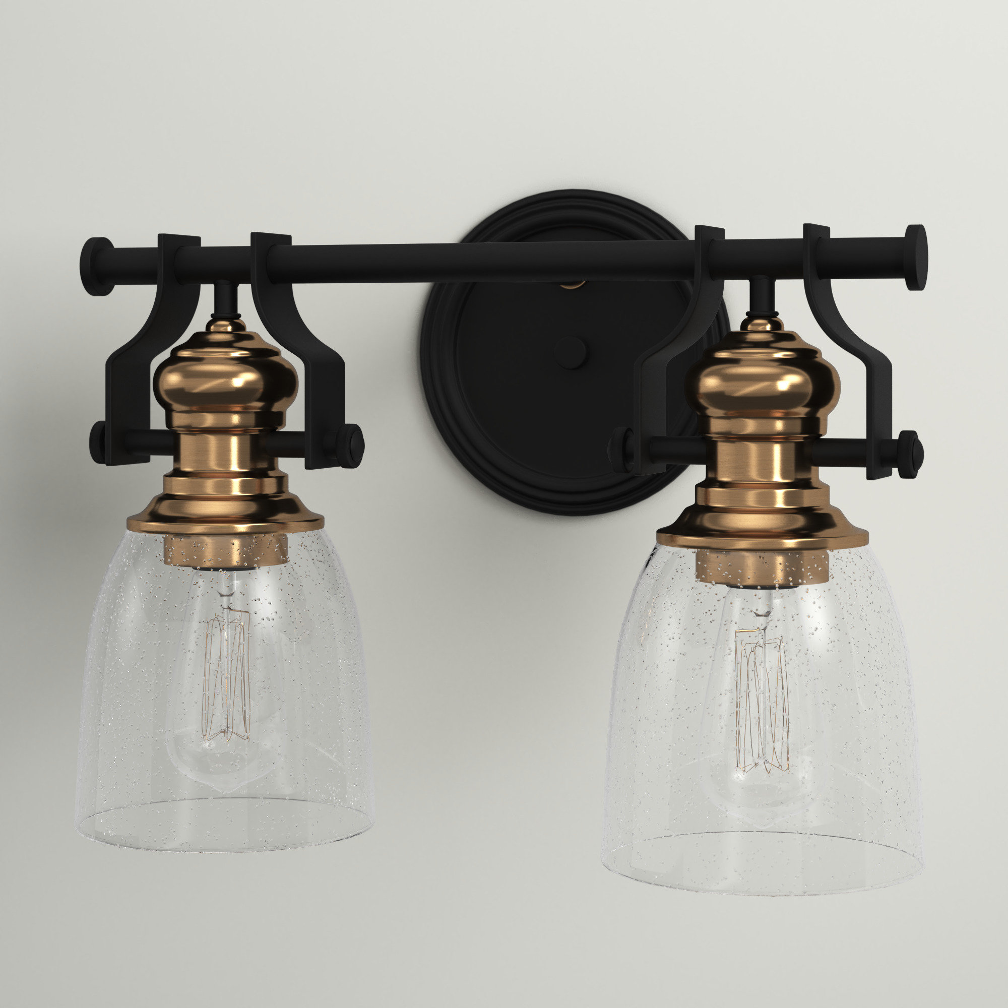 Vintage Style Globe Oil Rubbed Bronze Metal Shade HWH Industrial Wall Sconce Lighting Fixtures Over Mirror 5HTJ3-3W ORB 3-Light Bathroom Wall Vanity Light