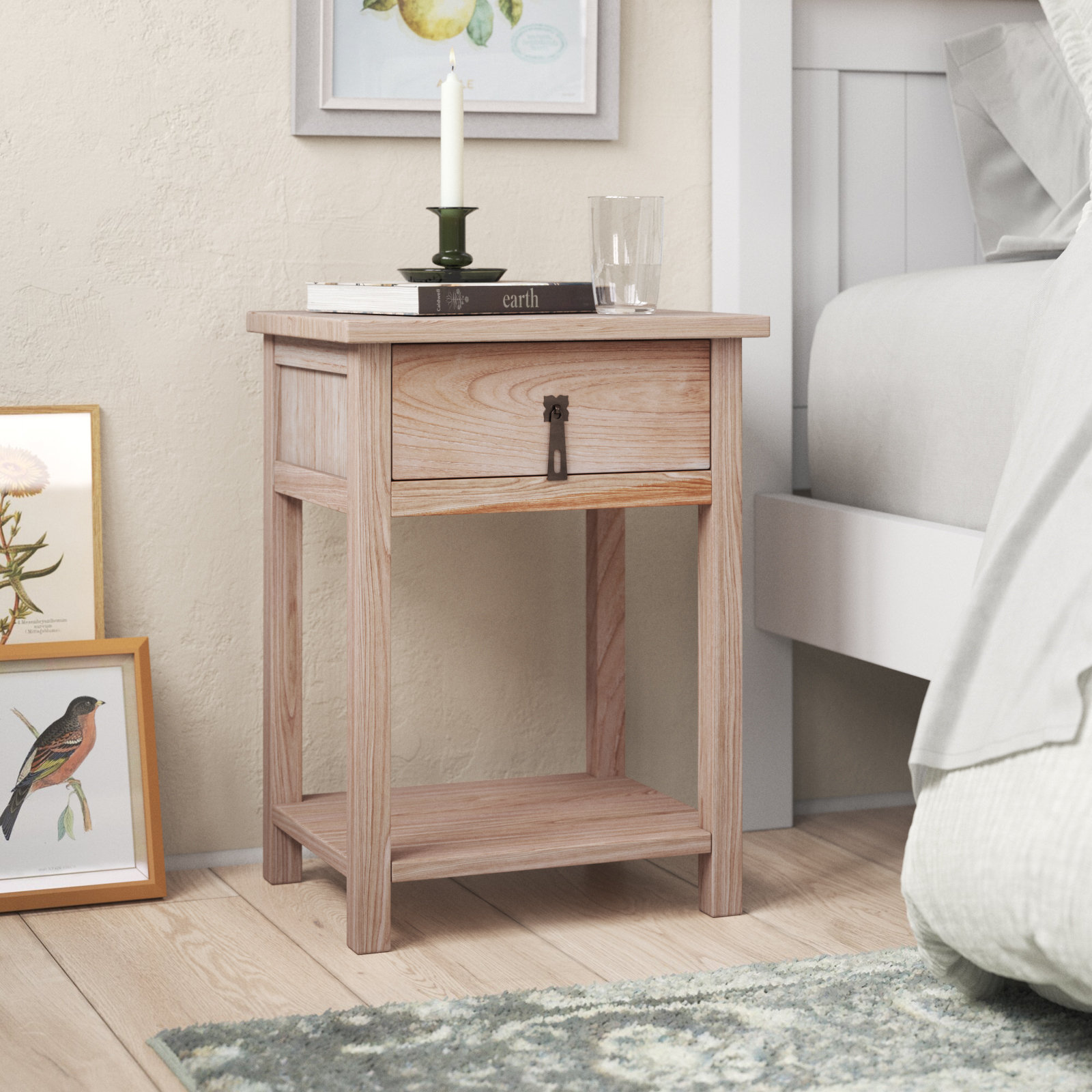 Lark Manor Bastian Solid Wood Bedside Table Wayfair.co.uk