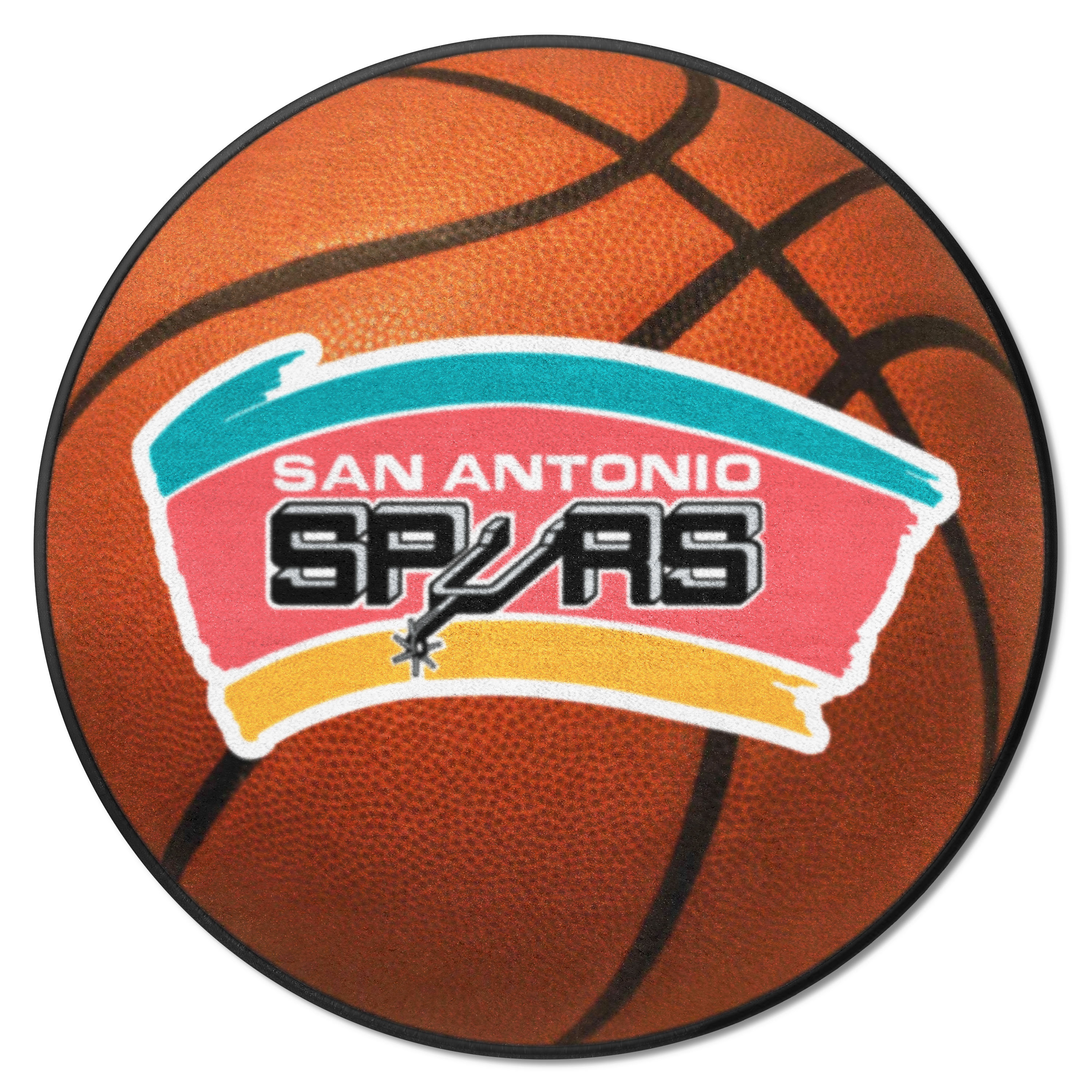 FANMATS San Antonio Spurs NBA Retro San Antonio Spurs Basketball Rug fanmats-san-antonio-spurs-nba-retro-san-antonio-spurs-basketball-rug