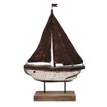 SET 3PCS Wood Model Miniature Sailing Boat Ship Sailer Yacht Nautical decor 