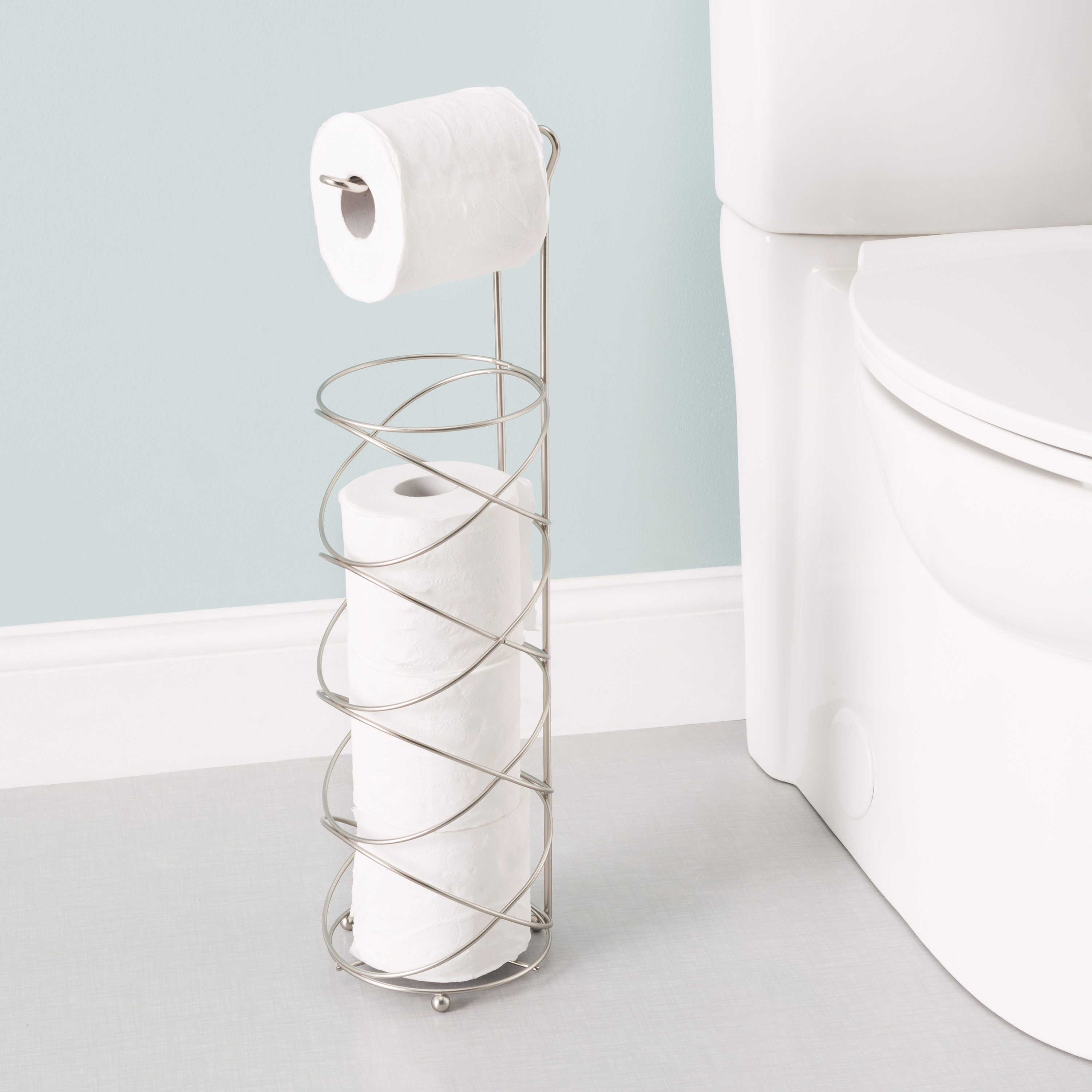 Toilet Paper or Kitchen Roll Holder Chrome Free Standing 