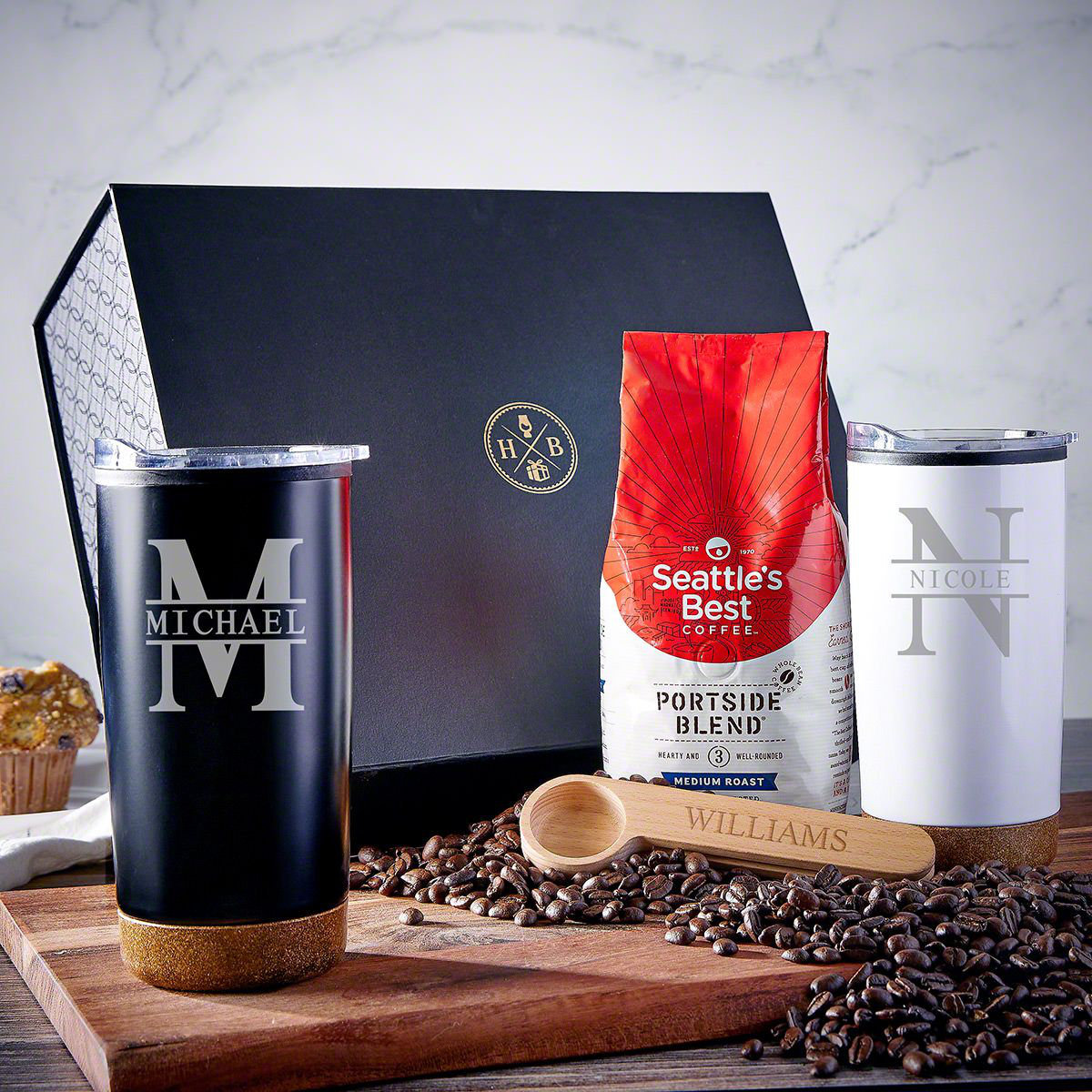 Home Wet Bar Oakmont Custom His And Hers 5 Pc Luxury Coffee Gift Basket