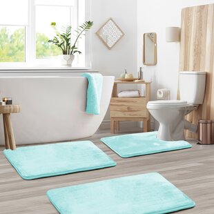 RUST 3PC ROCK STYLE EMBOSSED BATHROOM SET DESIGN STANDS OUT RUBBER BACKING 