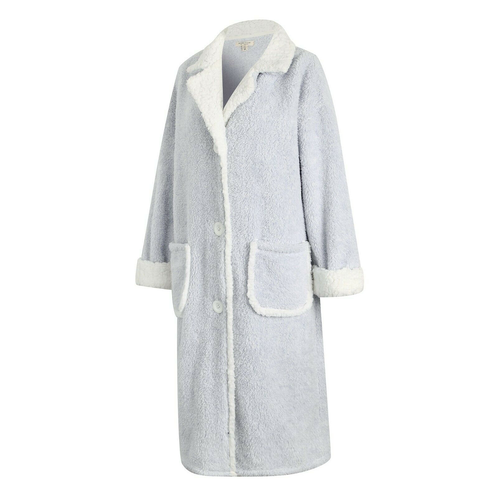 Everly Quinn RH Warm Comfort Fleece Button Robe Dressing Gown Bath ...