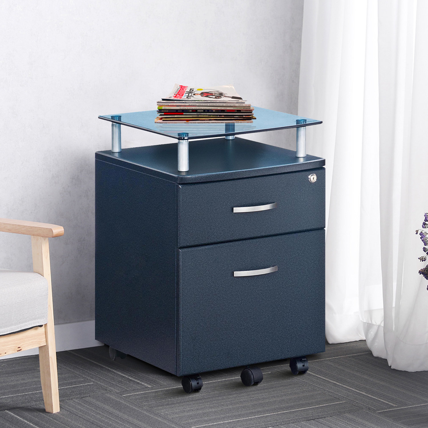 Ebern Designs Boff 16.01'' Wide 2 Drawer Mobile Vertical Filing