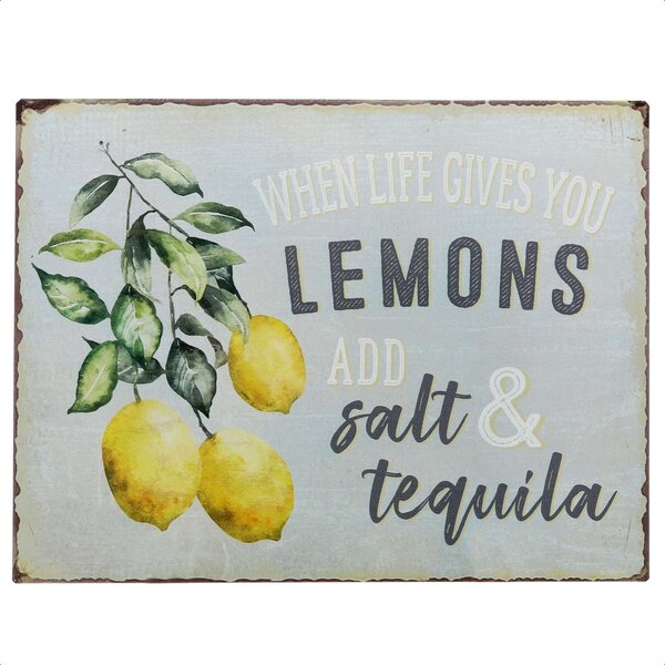 Freshly Squeezed Lemonade Retro Vintage Tin Bar Sign Country Home Decor 10" x 13 