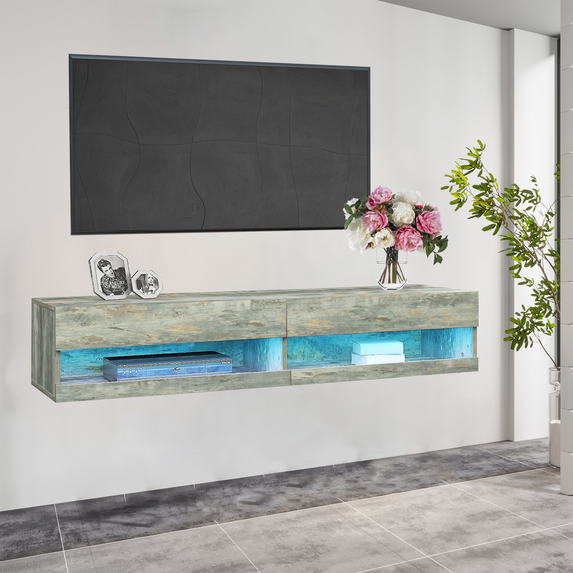 Orren Ellis Floating TV Stand for TVs up to 80" Wayfair