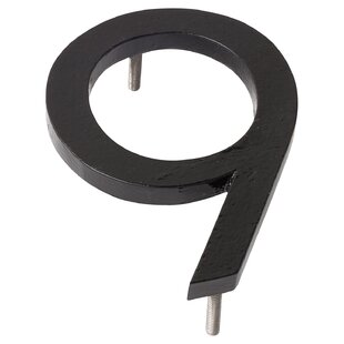 3 Inch Wrought Iron House Number Matching Screws Included Black Number 9