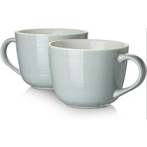 Set of 4 Jumbo Large Soup Mugs 500ml Capacity Reactive Glazed Coffee Rainbow Mug 
