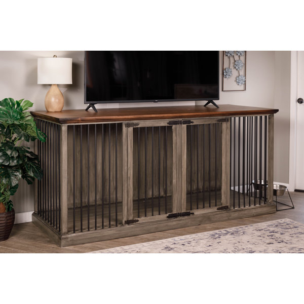 sideboard with dog bed underneath