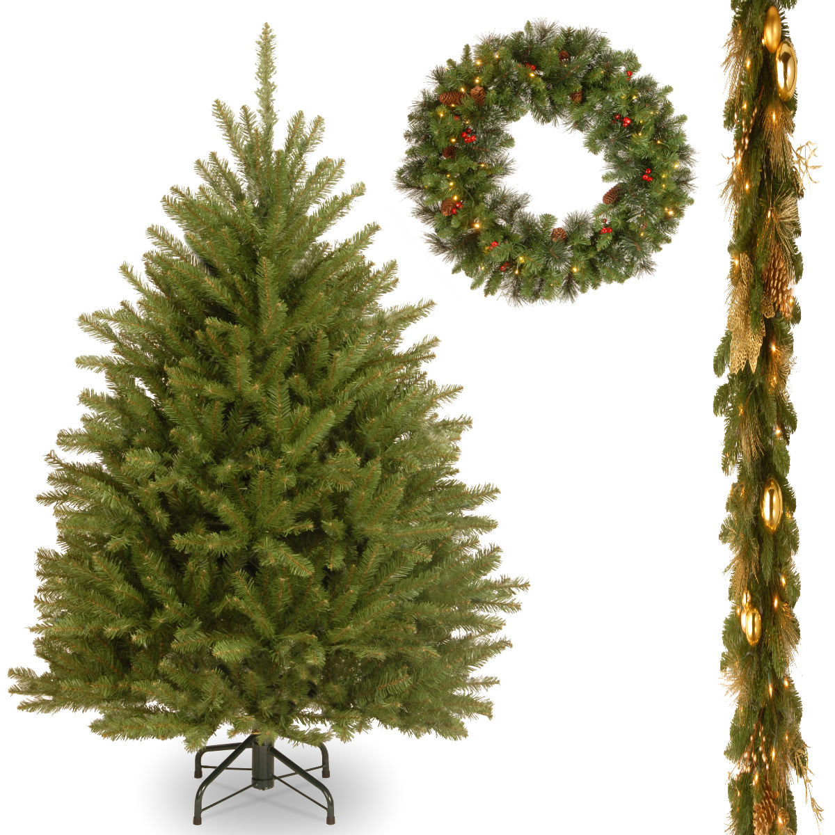 Trinx 48" H Green Fir Cashmere Christmas Tree with 100 LED Lights Wayfair