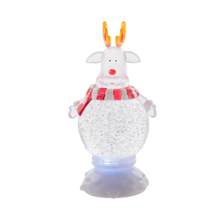 The Holiday Aisle® Clear Plastic Reindeer LED Snow Globe with Swirling Glitter  Wayfair