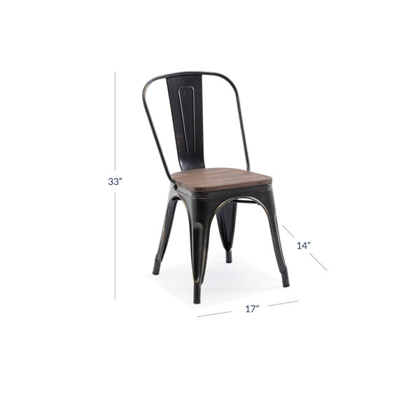 Williston Forge Linzy Slat Back Stacking Side Chair & Reviews | Wayfair