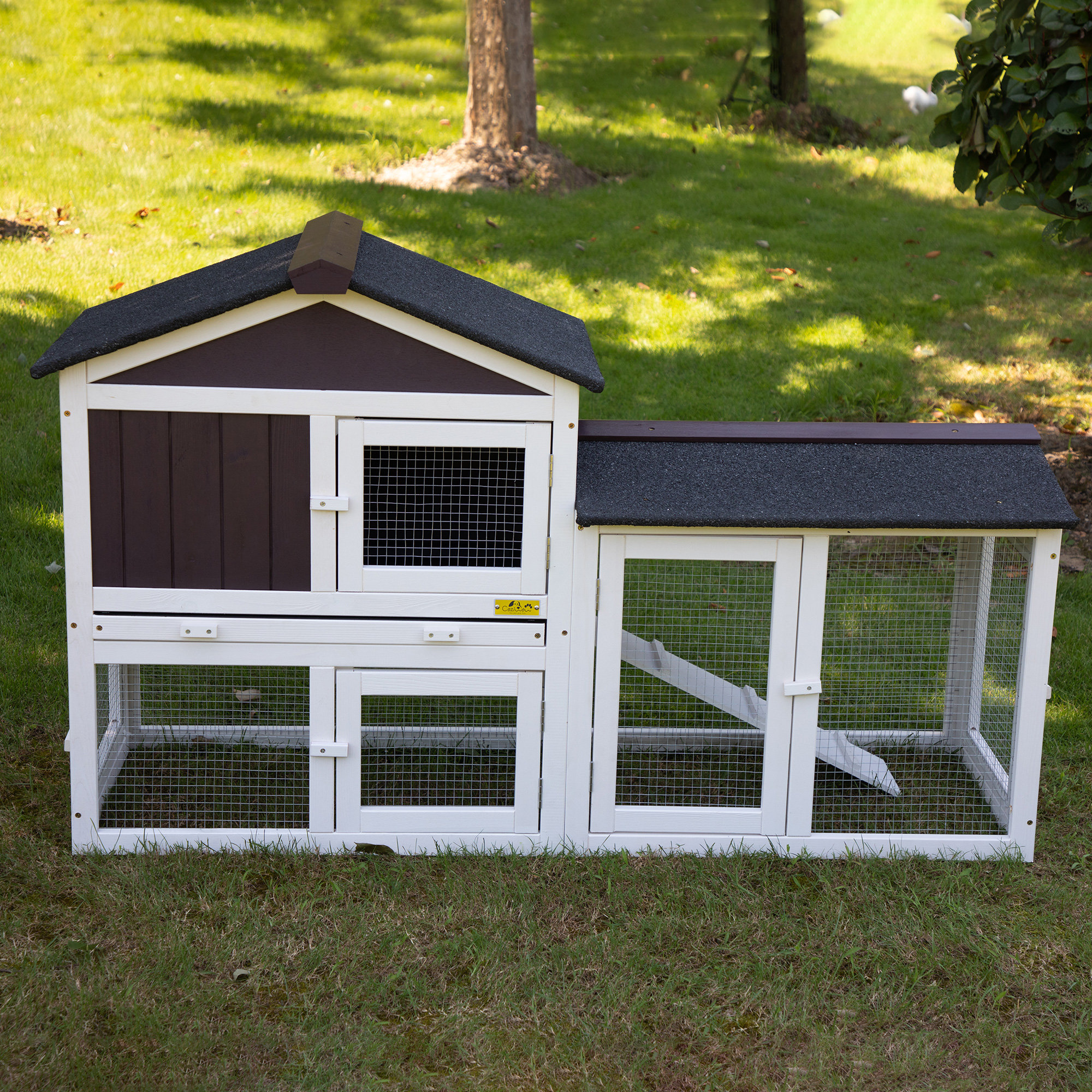 Tucker Murphy Pet™ Saulters Weather Resistant Rabbit Hutch with Ramp
