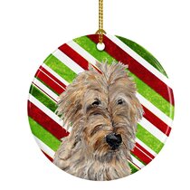 Goldendoodle Christmas Ornament Dog Shatter Proof Ball Snowflakes Blue Wreath 