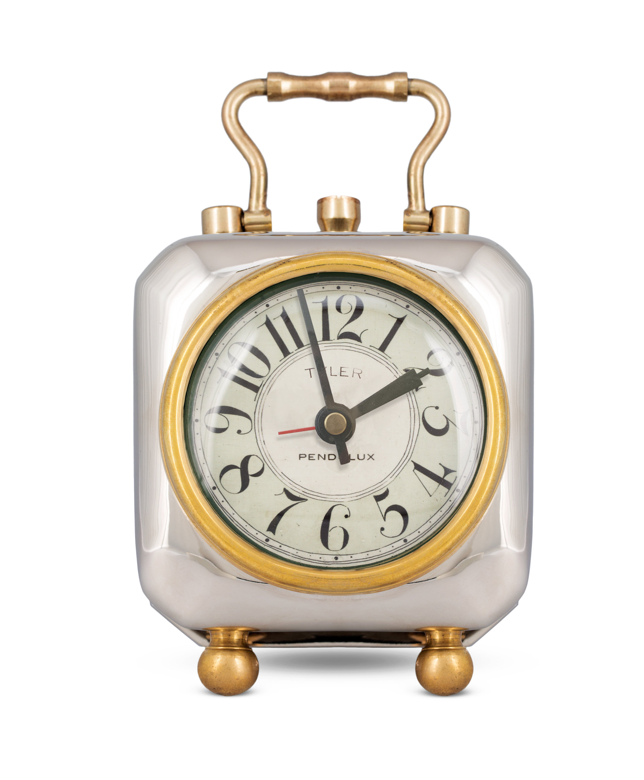 Williston Industrial Analog Metal Quartz Alarm Tabletop Clock