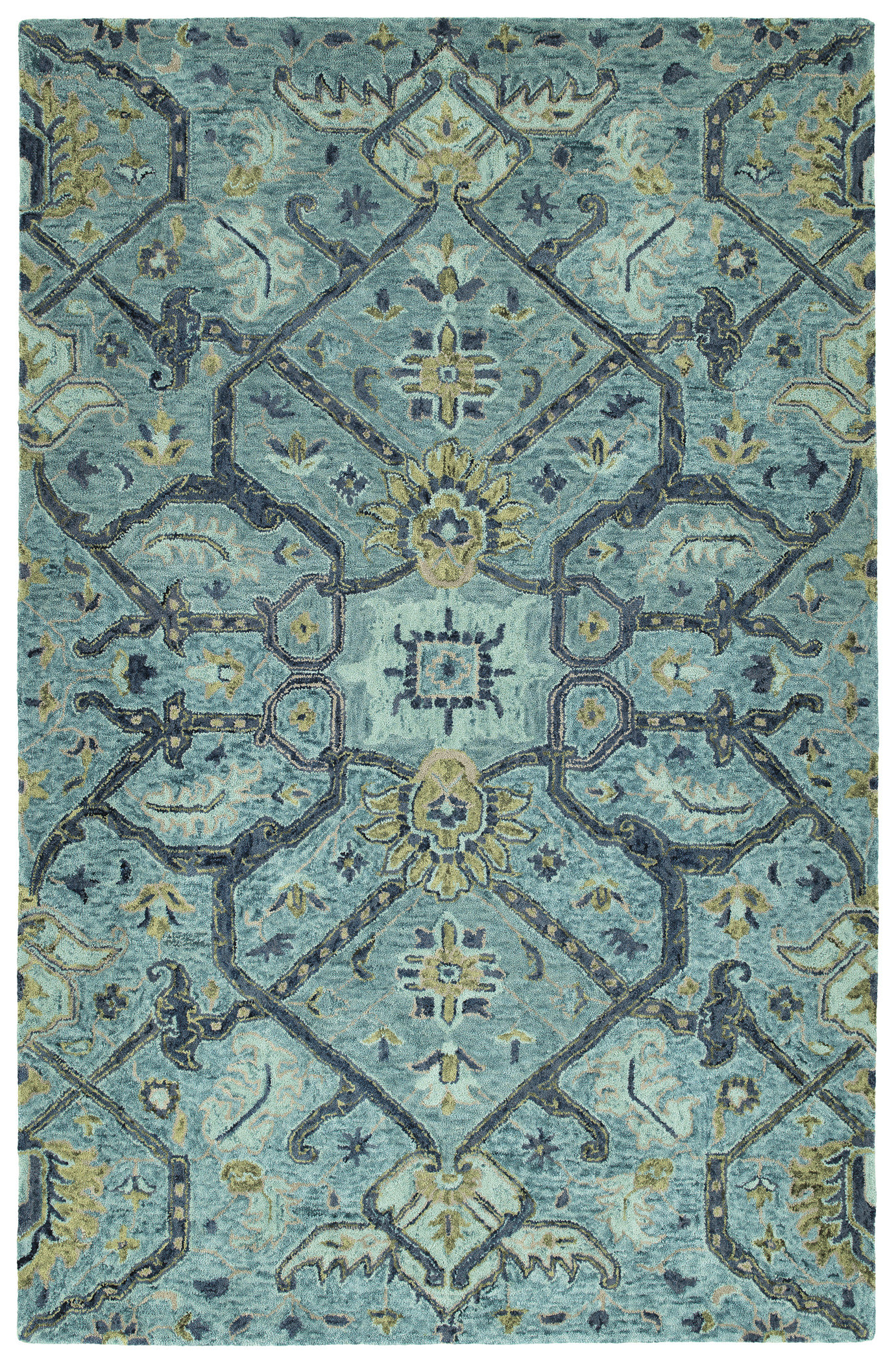 Charlton Home® Aileigh Hand Tufted Wool Blue Area Rug & Reviews Wayfair