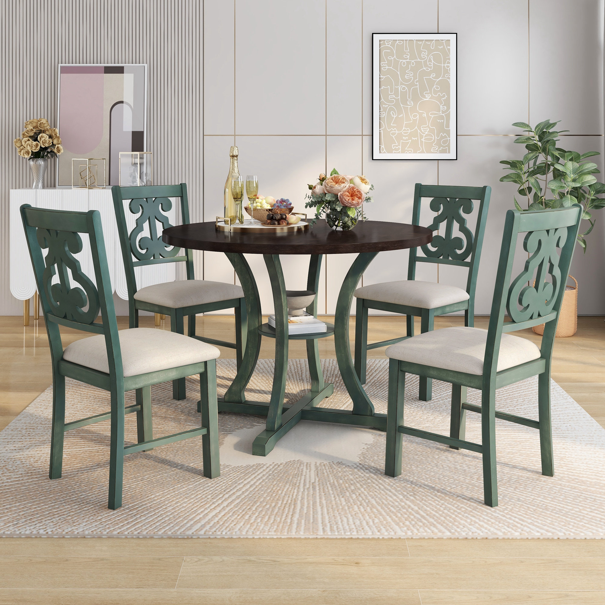 One Allium Way® Checkers 4 Person Dining Set & Reviews Wayfair