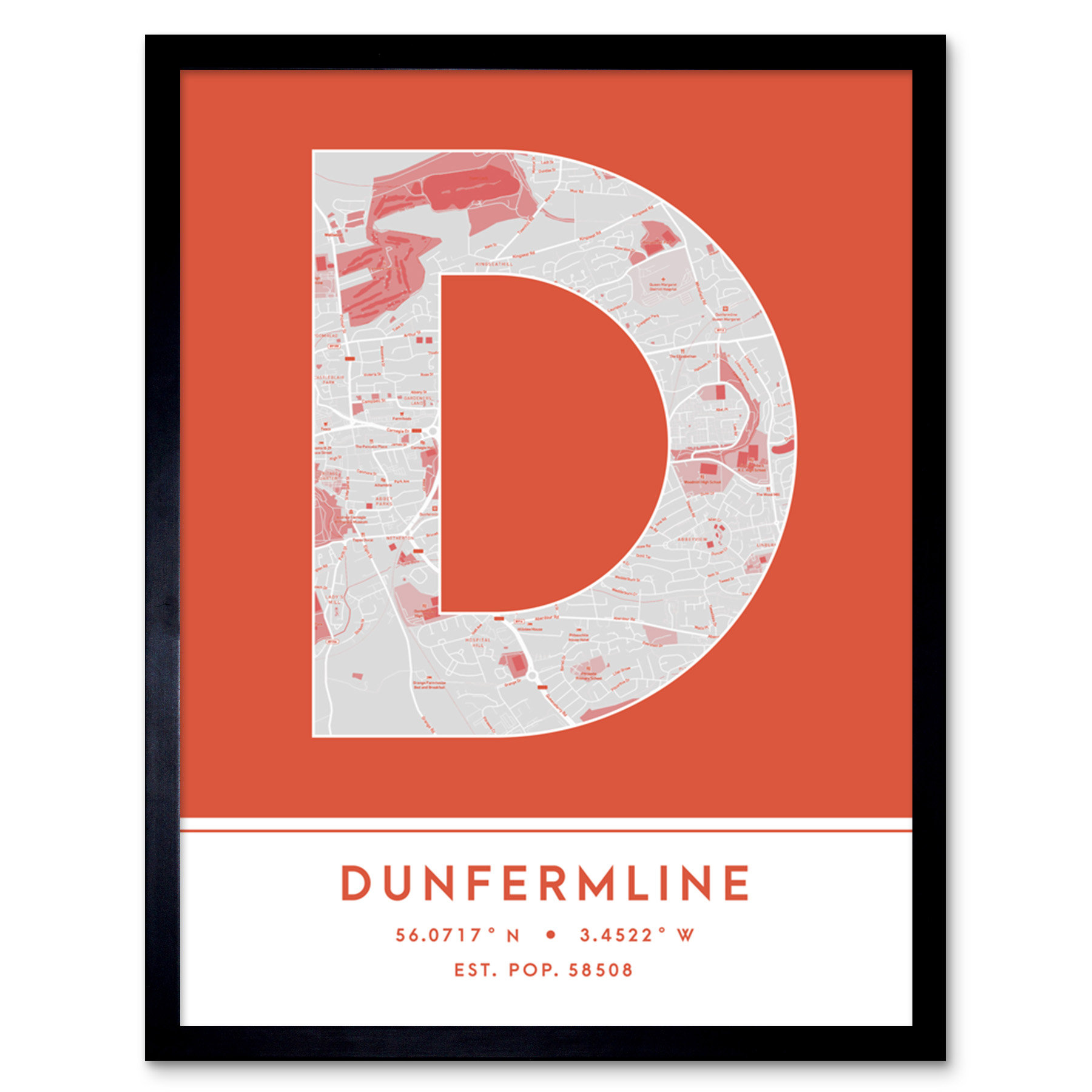 Wee Blue Coo Dunfermline Scotland City Map Dunfermline Scotland Orange