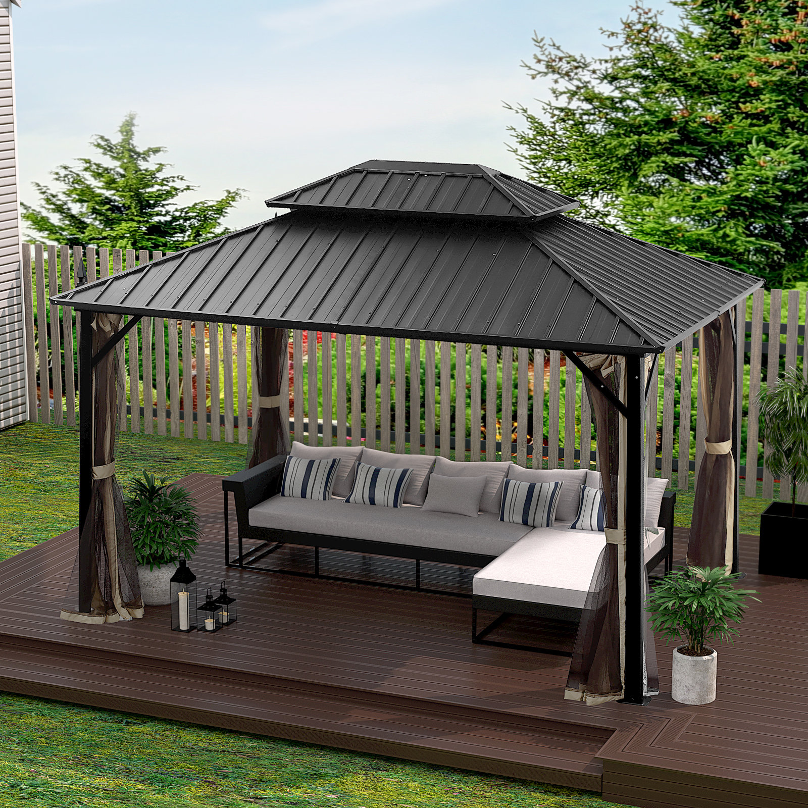 Zenova 12 Ft. W x 10 Ft. D Aluminum Grill Gazebo & Reviews Wayfair Canada