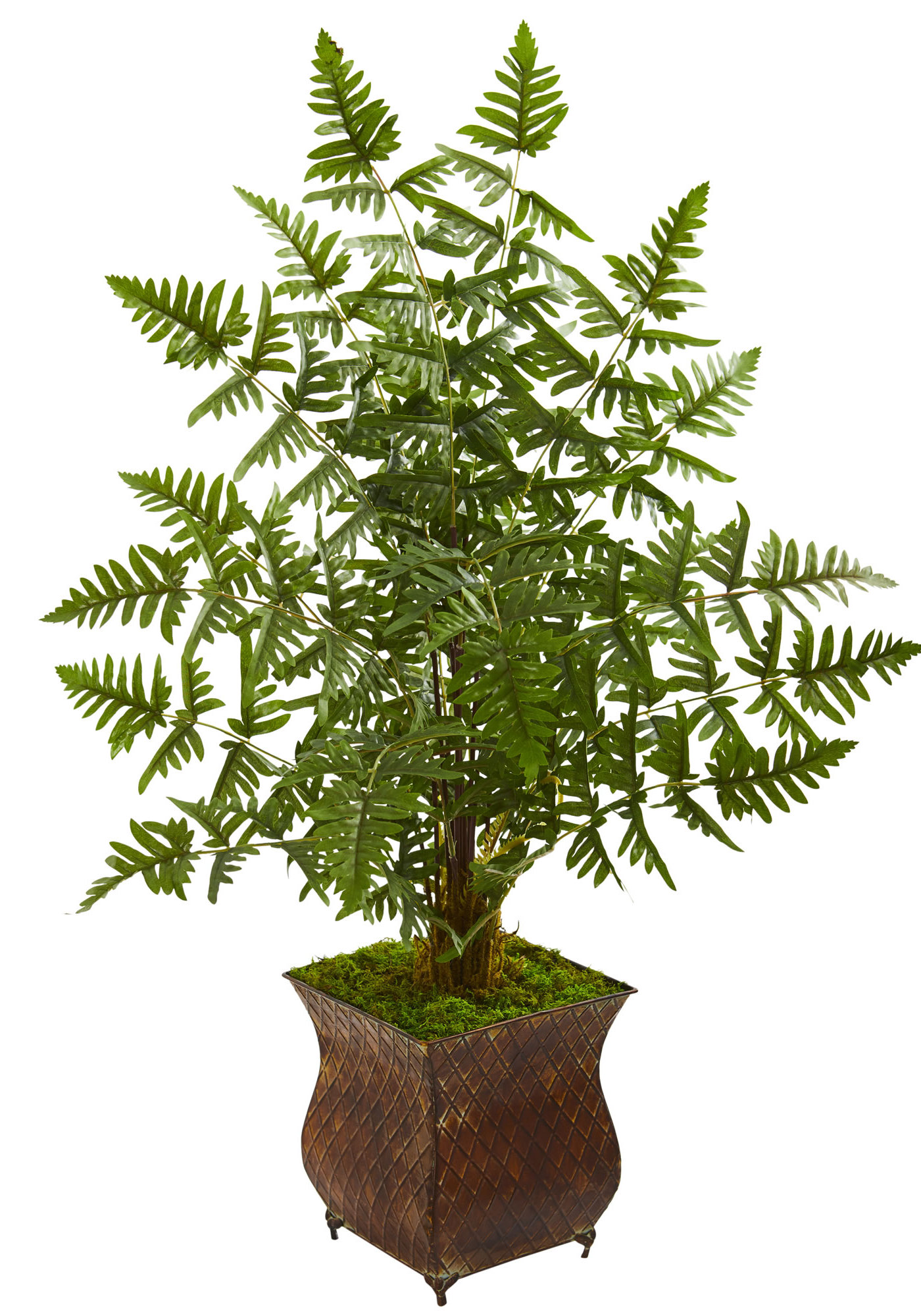 Charlton Home® 36'' Faux Palm Tree in Metal Decorative Vase Wayfair