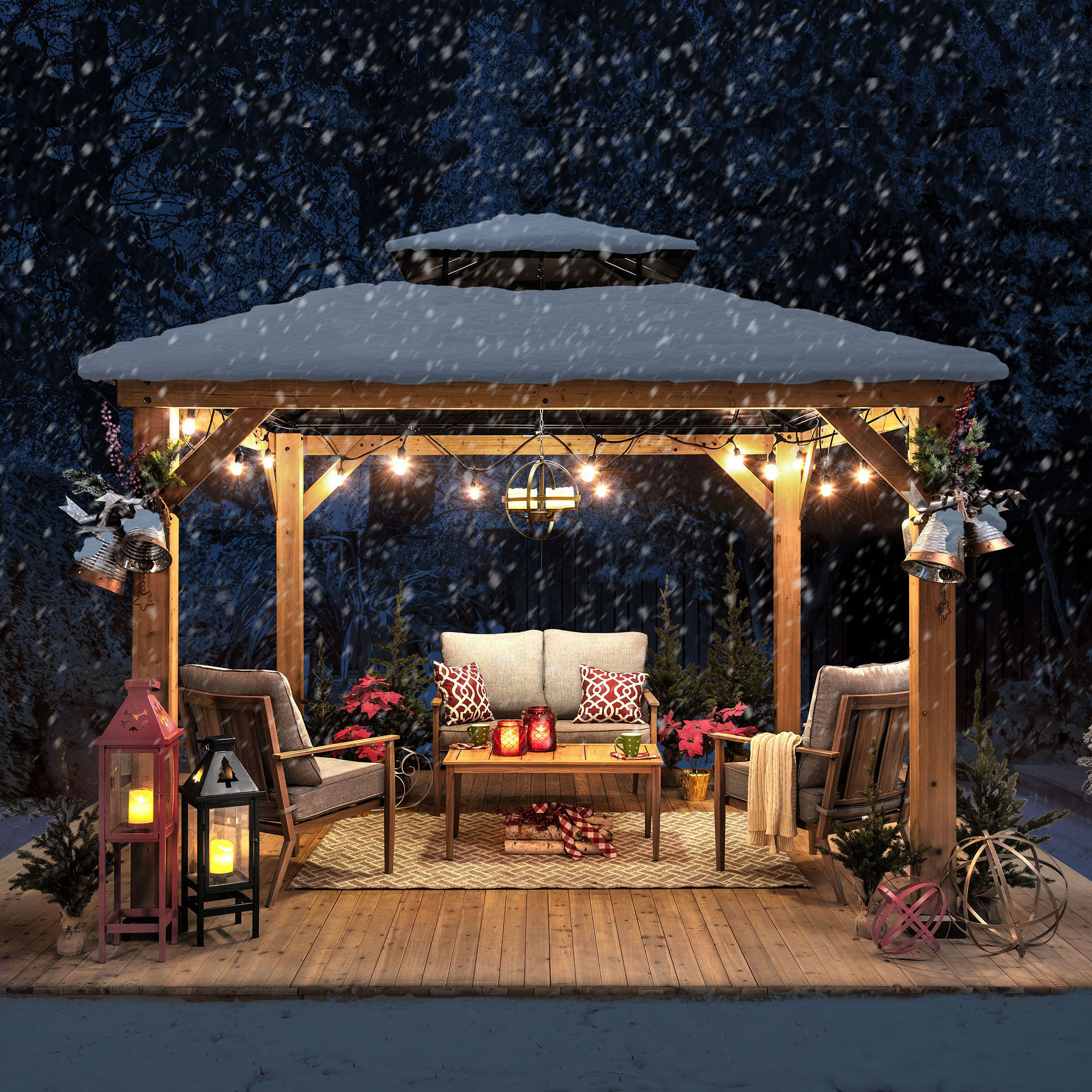 11 Ft. W x 11 Ft. D Cedar Patio Gazebo 