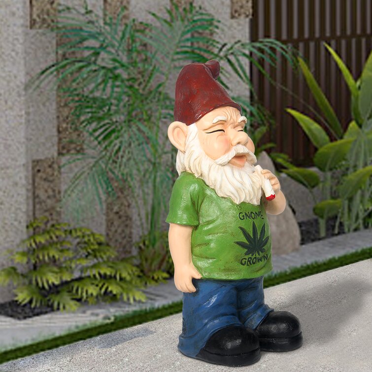 10 Inch Gnome Grown Funny Weed Garden Gnome Statue