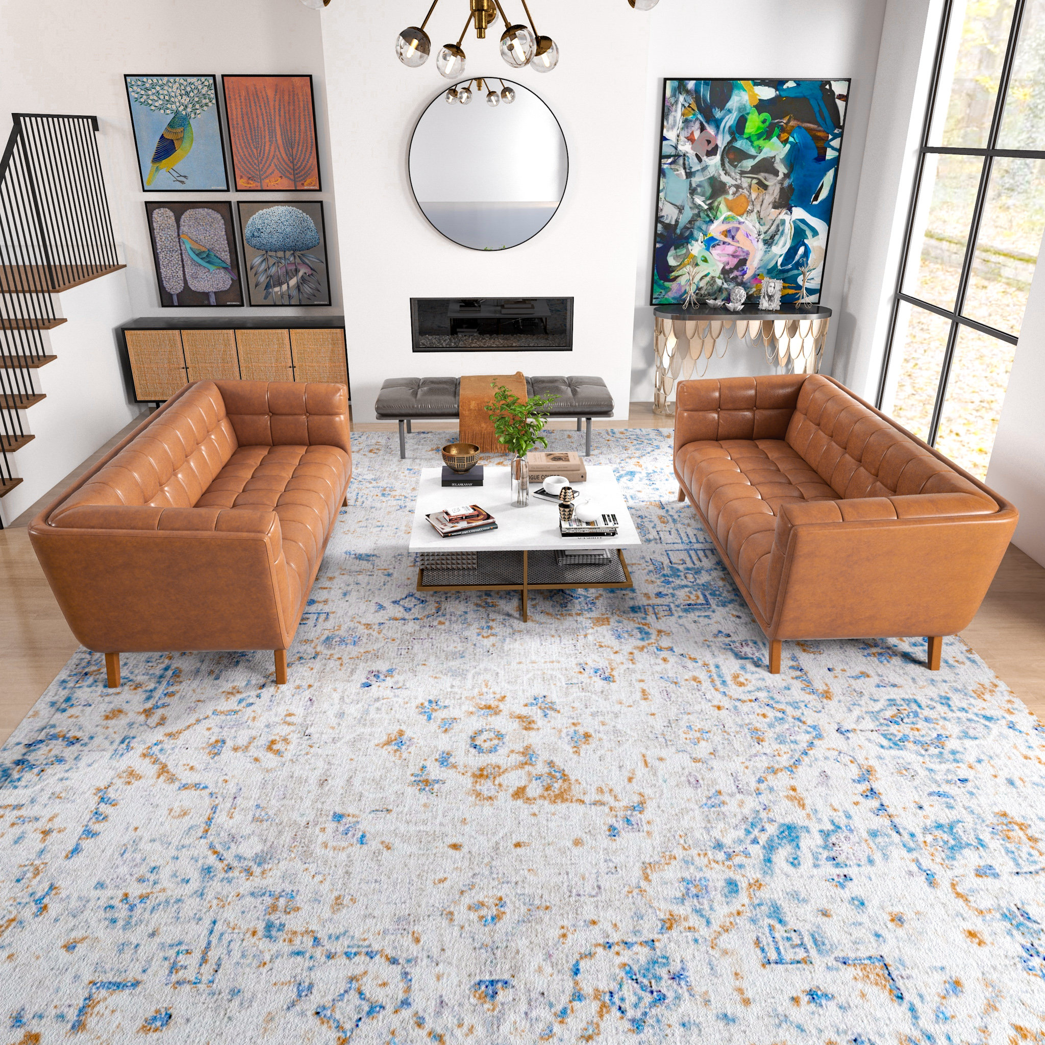 Corrigan Studio® Jahson 2 Piece Genuine Leather Living Room Set Wayfair