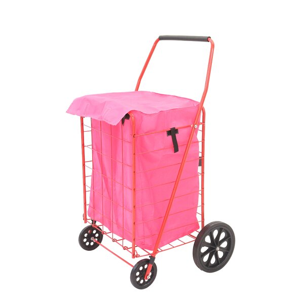 Shopping Cart Not Included Red Jumbo Shopping Cart Liner with Top Lid Cover 