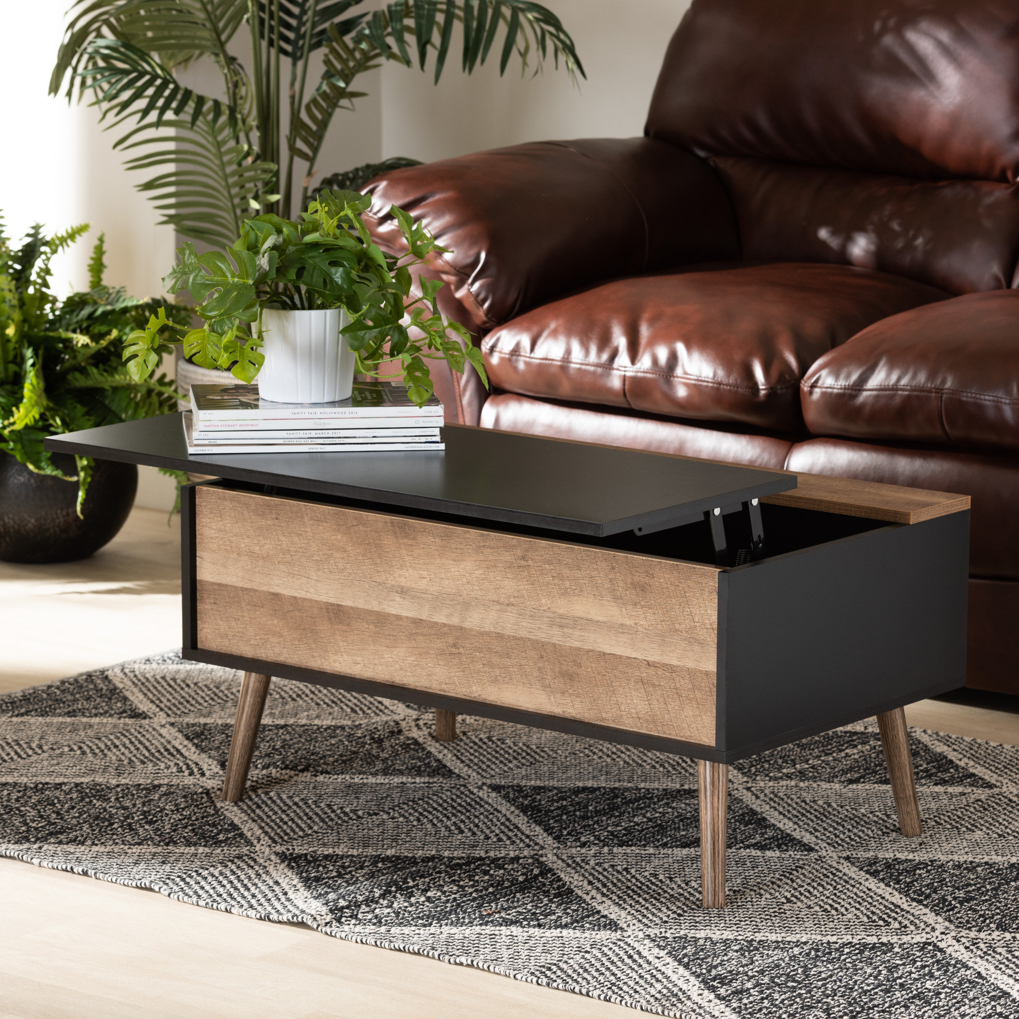 George Oliver Tarakan Lift Top Extendable Coffee Table with Storage ...