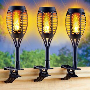VIVOHOME Waterproof Outdoor LED Solar Torch Lights with Flickering Flame Pack of 4 