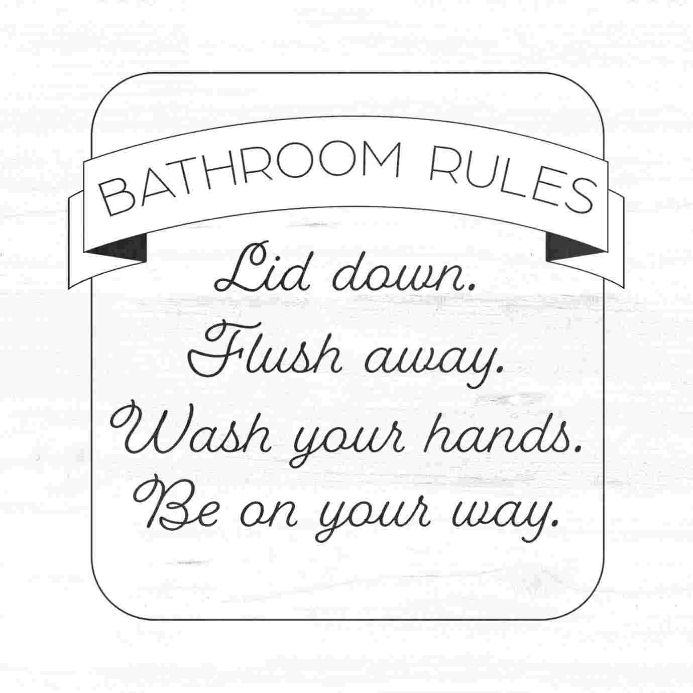 Trinx Bathroom Rules Sign Wrapped Canvas Textual Art Wayfair