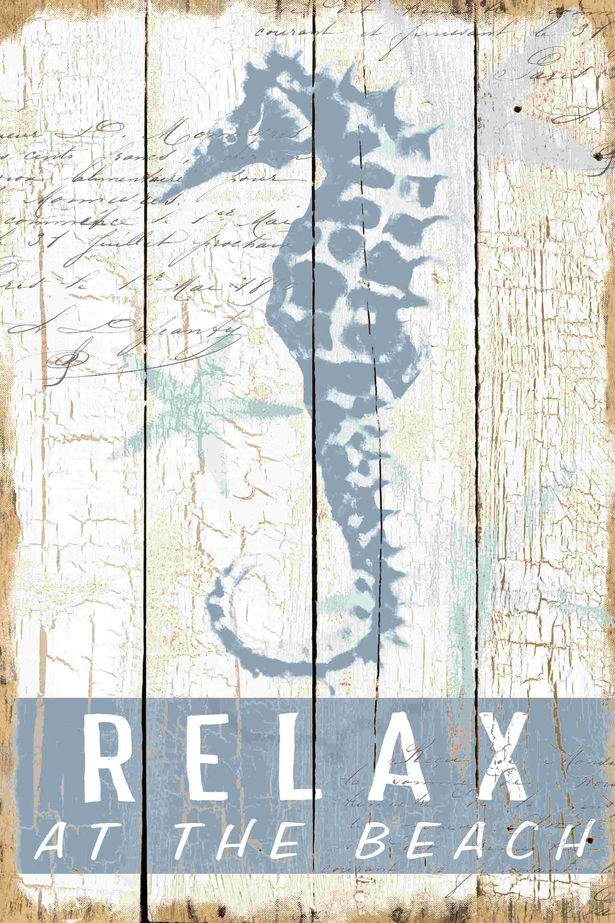 Highland Dunes Relax Seahorse Wrapped Canvas Graphic Art Wayfair