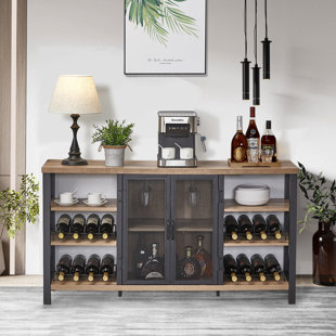 Details about   Wine Rack 6-Bottles Rustic Wood Wine Bottle Holder Free Standing Countertop Bar 