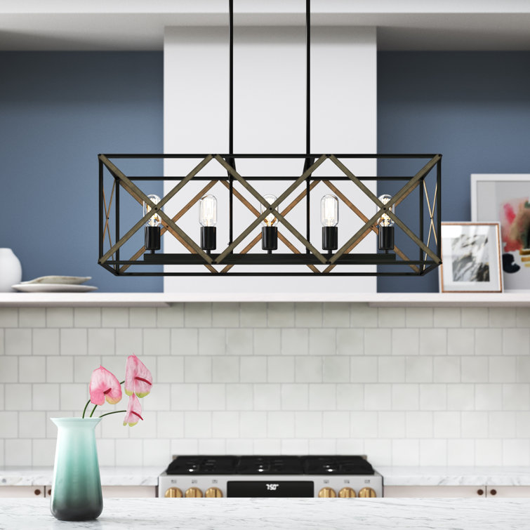 Worton 5 - Light Kitchen Island Rectangle Pendant