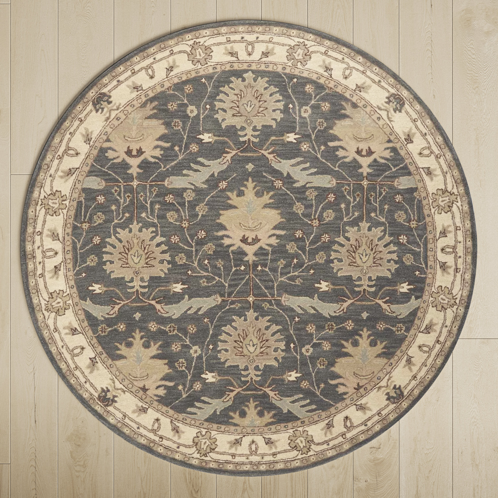 Birch Lane™ Constance Handmade Wool Blue/Beige/Cream Rug & Reviews