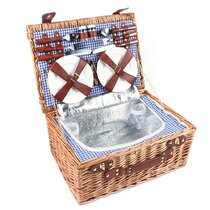 Traditional American Style Picnic Basket with Service for 4 Santa Cruz 