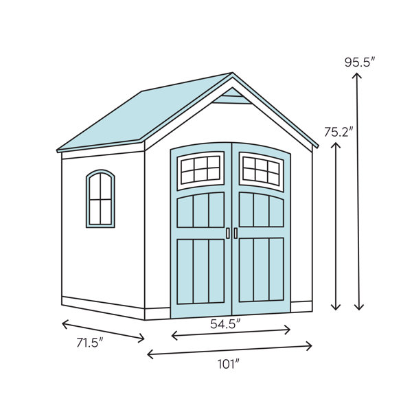 Factor 8 x 6 FT Strong Storage Shed Made Of Extremely Durable Resin And Reinforced with Steel