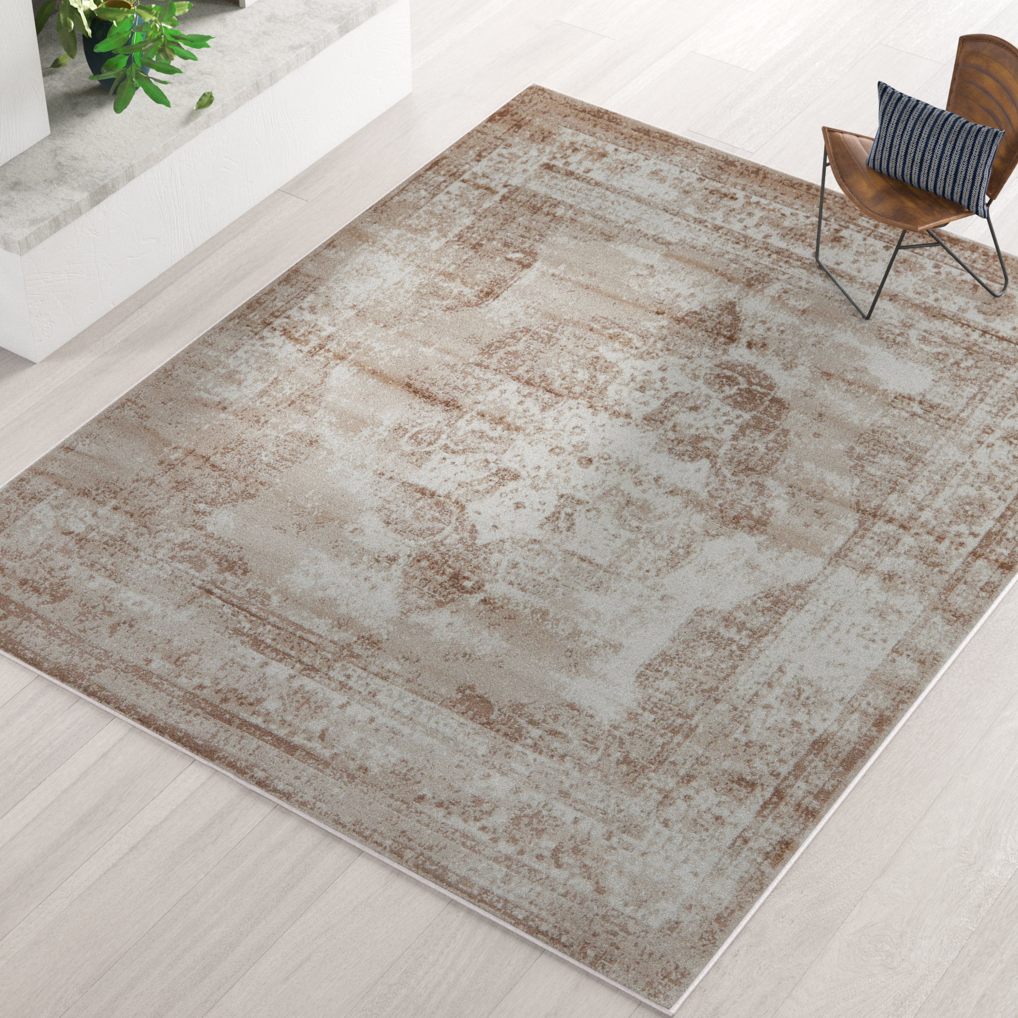 Mistana™ Jenifer Oriental Brown/Beige/Ivory Area Rug & Reviews Wayfair