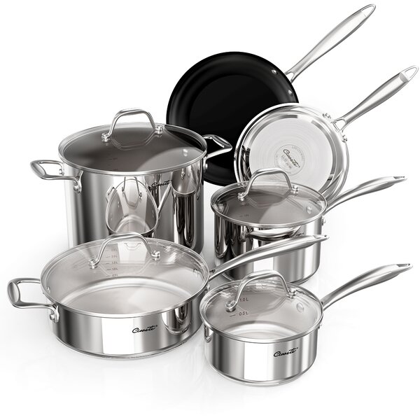 KitchenCraft MasterClass Induction-Safe Stainless Steel Stock Pot with Lid 7 Li 