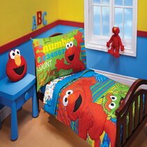 Sesame Street Construction Zone 4 Piece Toddler Bedding Set 
